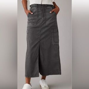 American eagle dreamy drape Gray maxi cargo skirt.